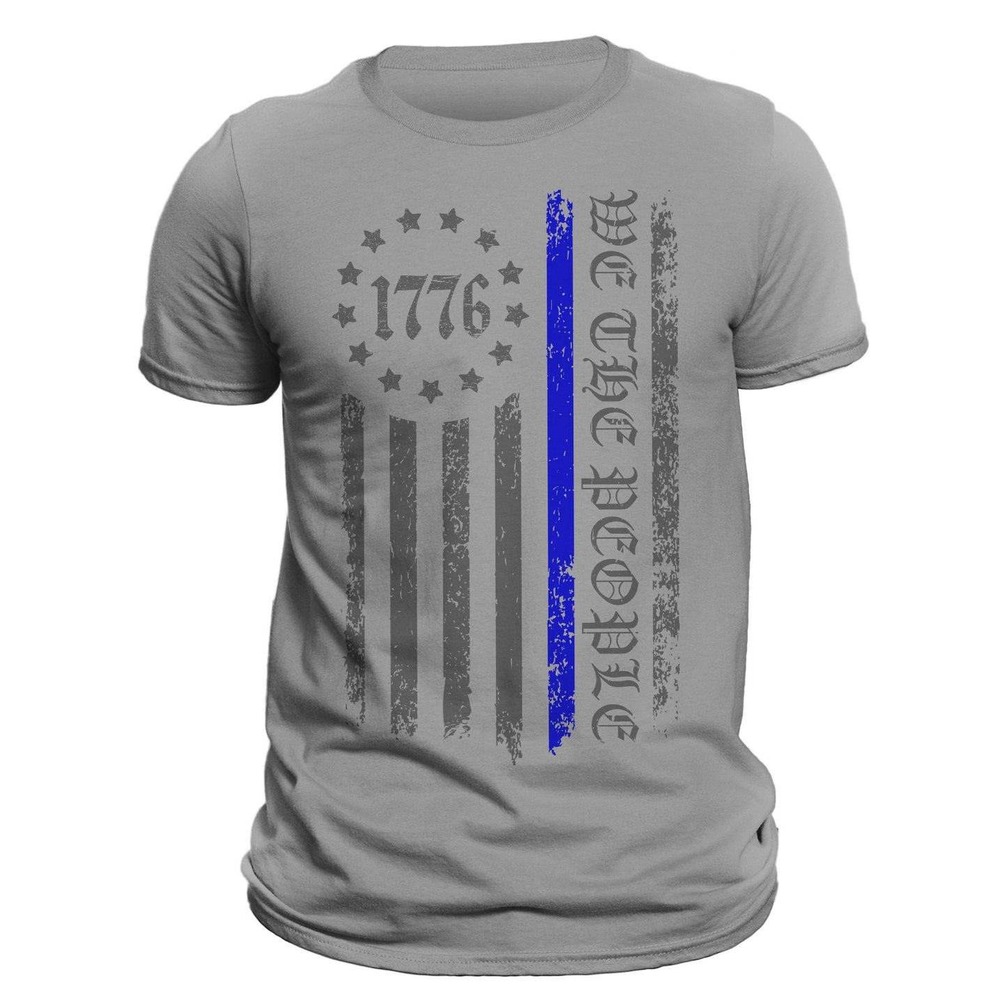 We The People 1776 Thin Blue Line Vertical Flag Police Men's T-Shirt