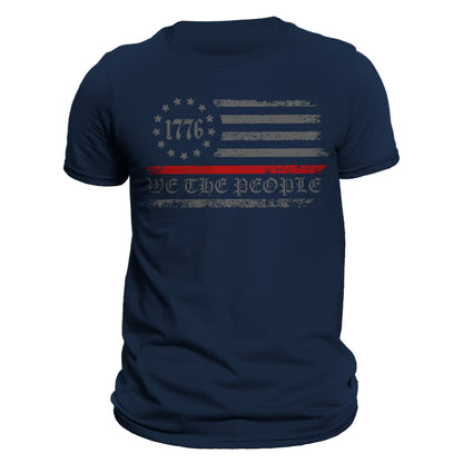 Thin Red Line Flag We The People 1776 Firefighter Men's T-Shirt