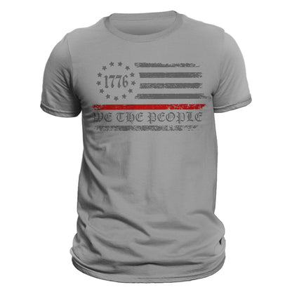 Thin Red Line Flag We The People 1776 Firefighter Men's T-Shirt