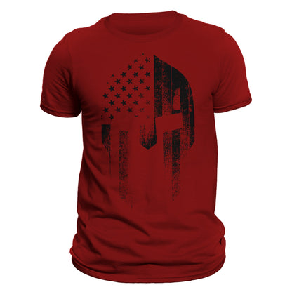 American Spartan Black 2.1 USA Patriotic Men's T-Shirt