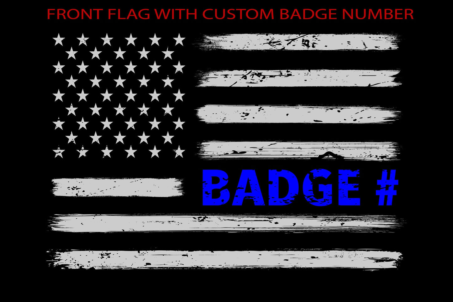 Custom Police Officer Thin Blue Line Flag T-Shirt With Personalized Name & Badge