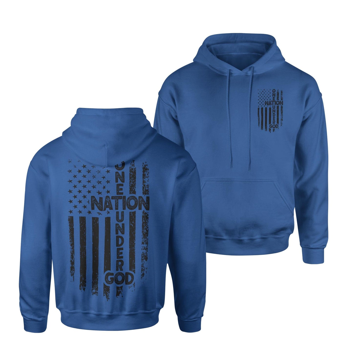 One Nation Under God Vertical American Flag Hoodie Sweatshirt